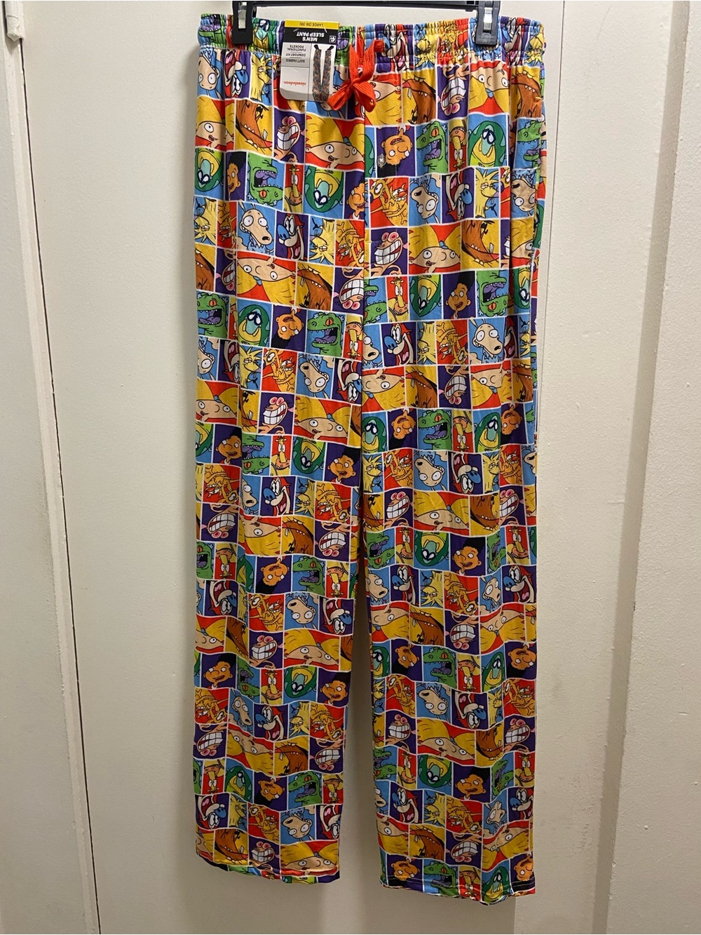 Nickelodeon Cartoon Character Patchwork Sleep Pants - Red Accent